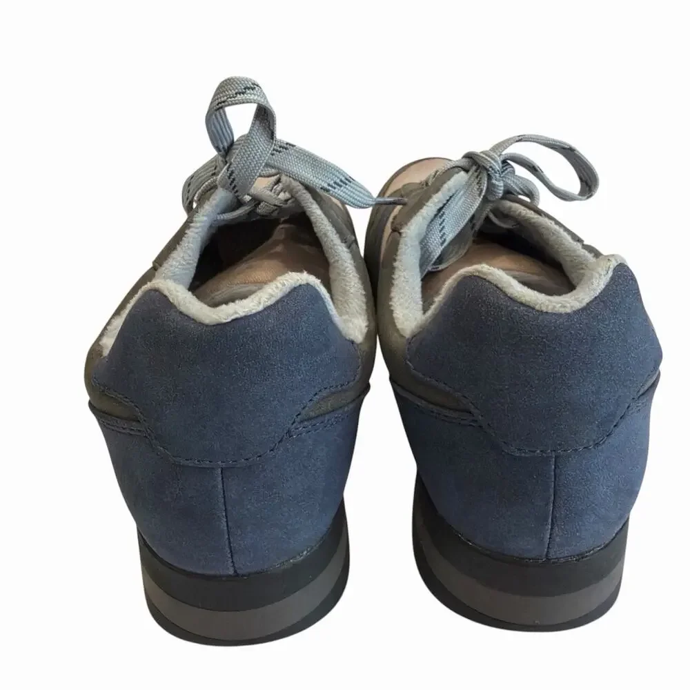 SOUL Naturalizer Charlie Sneaker Women's 9.5 Gray Blue Retro Lace Up Lifestyle